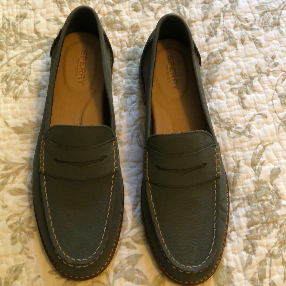 Sperry Seaport Penny loafers Tumbled leather grey
